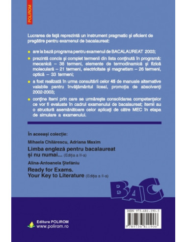 BAC 2003. Fizica. Listă de termeni.... BAC 2003. Fizica. Listă de termeni....