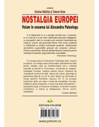 Nostalgia Europei. Volum în onoarea...