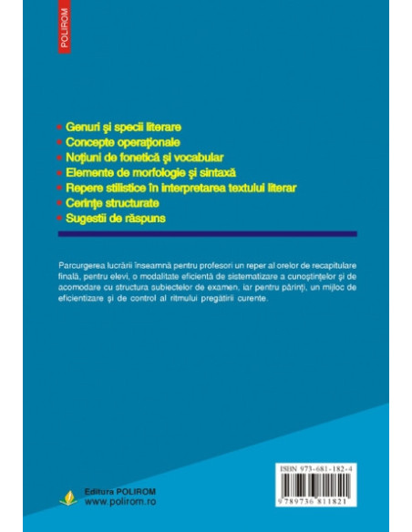 Limba și literatura romănâ. 100 de teste finale pentru capacitate