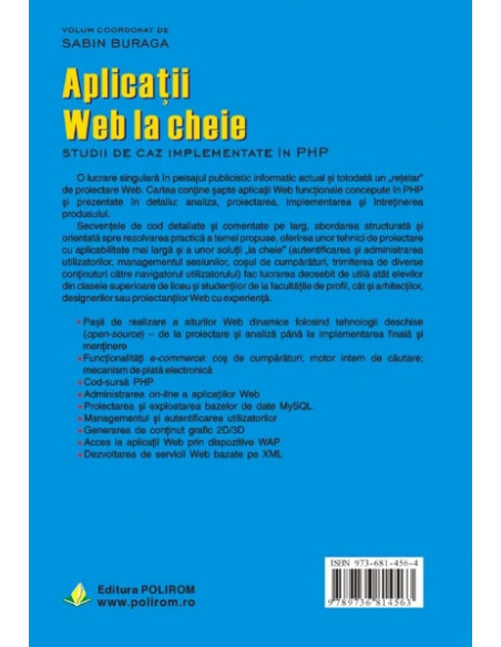 Aplicații Web la cheie. Studii de caz implementate în PHP