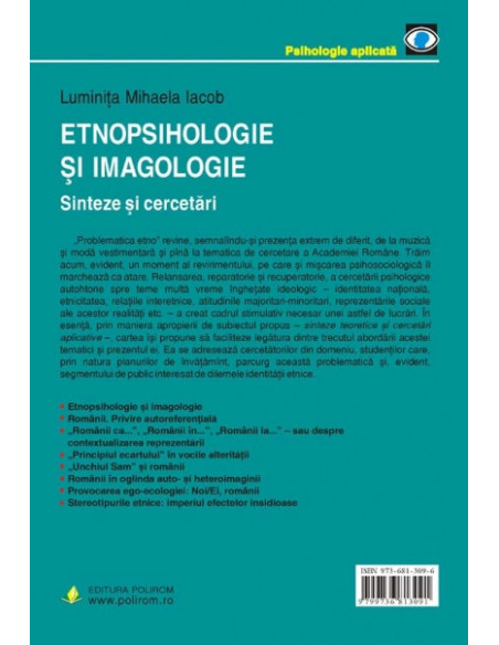 Etnopsihologie și imagologie. Sinteze și cercetari