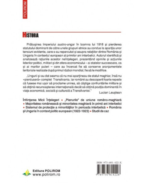 România și Ungaria în cadrul „Noii Europe” (1920-1923)