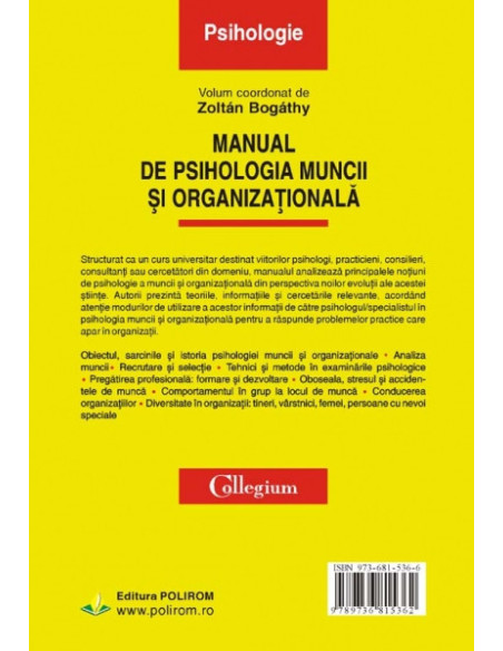Manual de psihologia muncii și organizațională