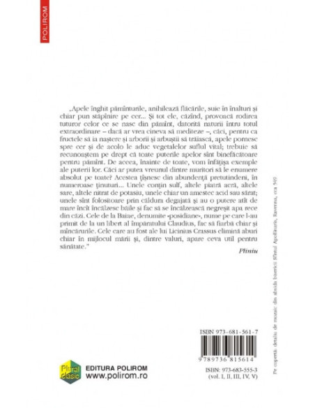 Naturalis historia. Enciclopedia cunoștințelor din Antichitate. Vol. V: Medicină și farmacologie