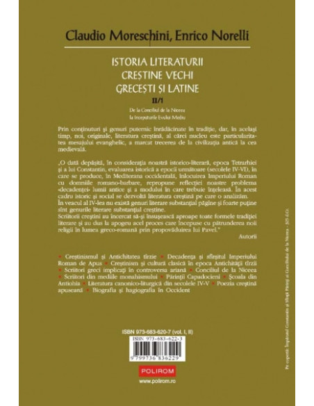 Istoria literaturii creştine vechi greceşti şi latine. vol. II/tom. 1