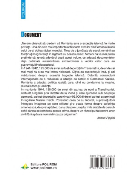 Holocaustul evreilor români. Din mărturiile supraviețuitorilor