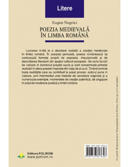 Poezia medievală în limba română (ediția a II-a revăzută)