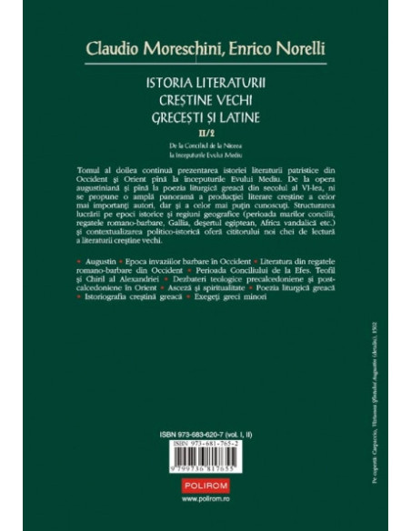 Istoria literaturii creştine vechi greceşti şi latine. vol. II/tom 2