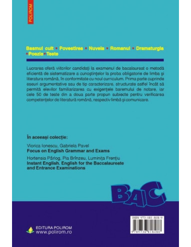 Literatura română pentru bacalaureat....