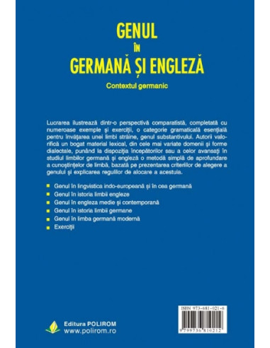 Genul în germană și engleză. 