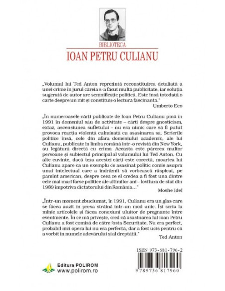 Eros, magie şi asasinarea profesorului Culianu