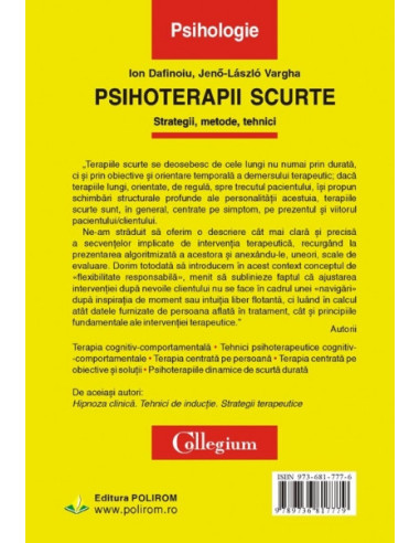 Psihoterapii scurte. Strategii,...
