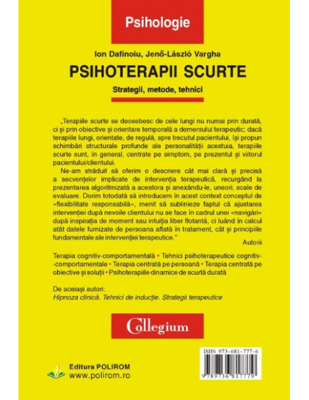 Psihoterapii scurte. Strategii, metode, tehnici