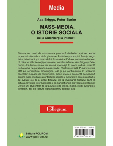 Mass-media. O istorie socială. De la Gutenberg la Internet