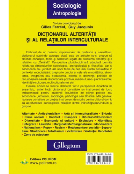 Dicţionarul alterităţii şi al relaţiilor interculturale