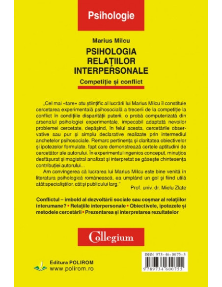 Psihologia relațiilor interpersonale. Competiție și conflict