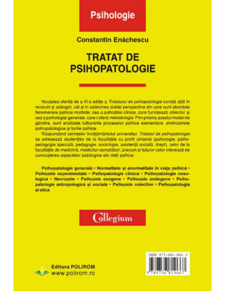 Tratat de psihopatologie (ediţia a III-a revăzută şi adăugită)