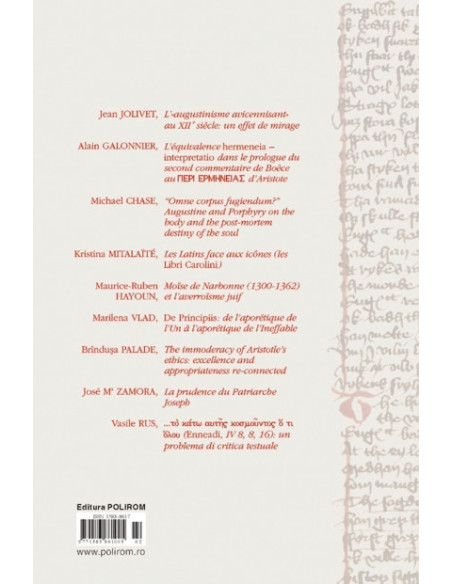 Chora. Revistă de studii antice și medievale: filosofie, teologie, științe. Nr. 2/ 2004