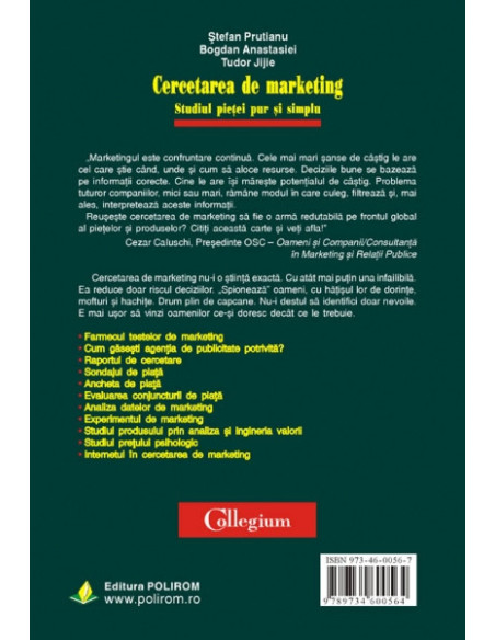 Cercetarea de marketing. Studiul pieţei pur şi simplu