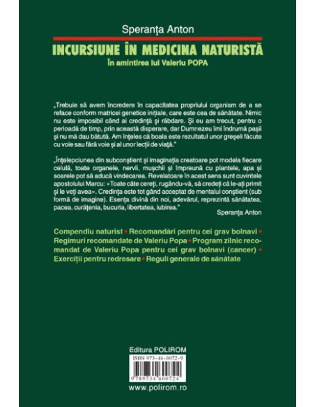 Incursiune în medicina naturistă. În amintirea lui Valeriu Popa