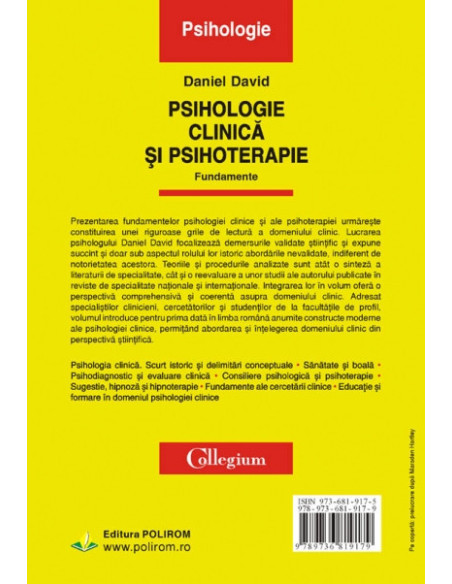 Psihologie clinică și psihoterapie. Fundamente