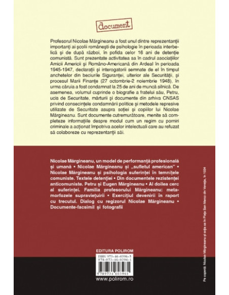 Nicolae Mărgineanu. Un psiholog în temnițele comuniste. Documente preluate din arhiva CNSAS
