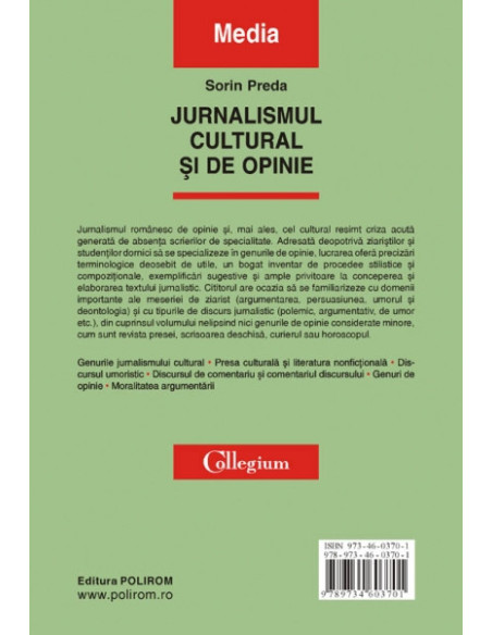 Jurnalismul cultural și de opinie