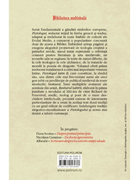 Fiziologul latin/ Bestiarul iubirii