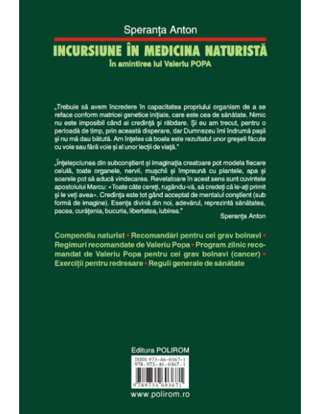 Incursiune în medicina naturistă. În amintirea lui Valeriu Popa