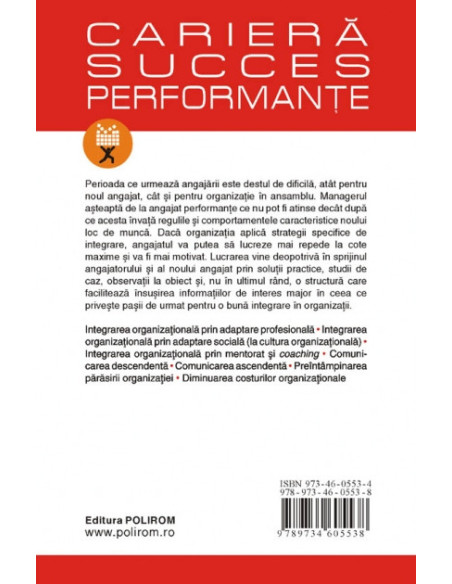 Integrarea în organizaţii. Paşi spre un management de succes