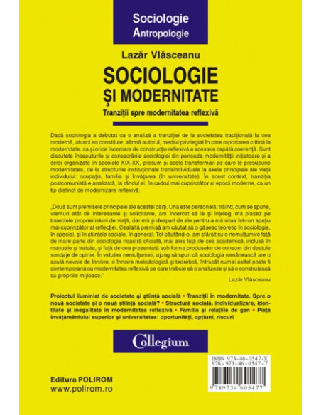Sociologie și modernitate. Tranziții spre modernitatea reflexivă