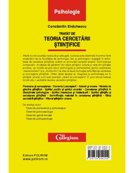 Tratat de teoria cercetării științifice (ediţia a II-a revăzută şi adăugită)