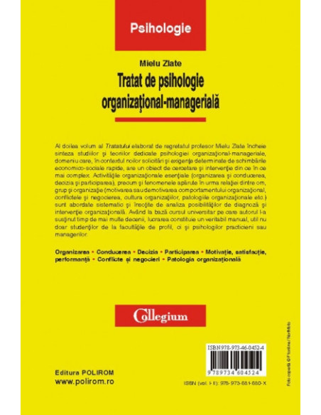 Tratat de psihologie organizațional-managerială (Vol. II)