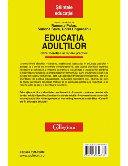 Educația adulților. Baze teoretice și repere practice