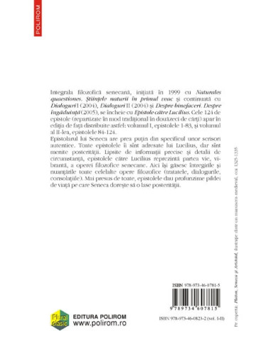 Epistole către Lucilius. Vol. I...