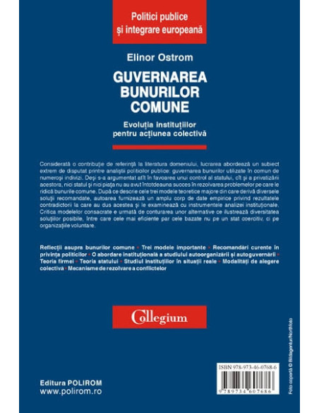 Guvernarea bunurilor comune. Evoluția instituțiilor pentru acțiunea colectivă