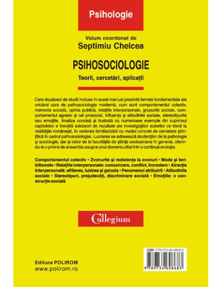 Psihosociologie. Teorii, cercetări, aplicații (ediţia a II-a revăzută şi adăugită)