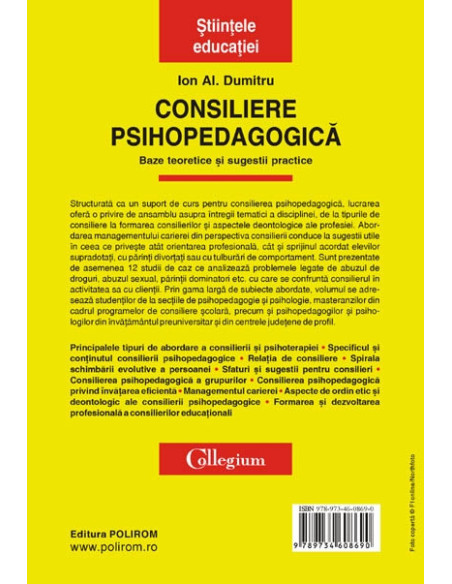 Consiliere psihopedagogică. Baze teoretice și sugestii practice (ediţia a II-a revăzută şi adăugită)