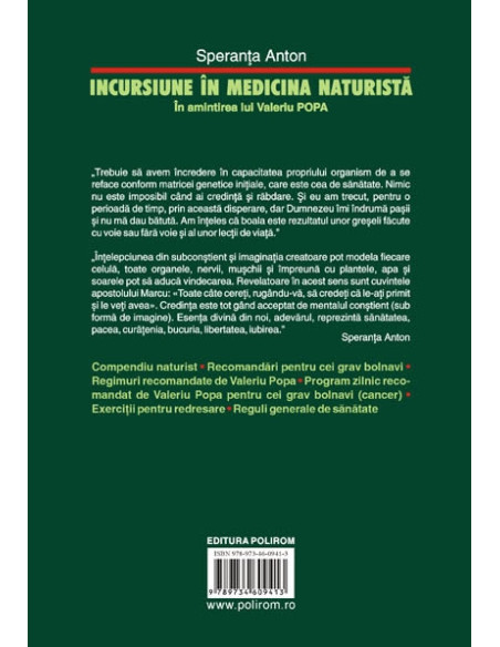 Incursiune în medicina naturistă. În amintirea lui Valeriu Popa