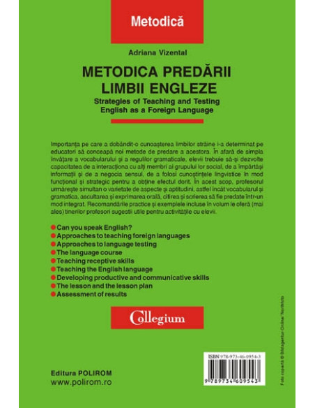 Metodica predării limbii engleze. Strategies of Teaching and Testing English as a Foreign Language (ediția a III-a revăzută și adăugită)