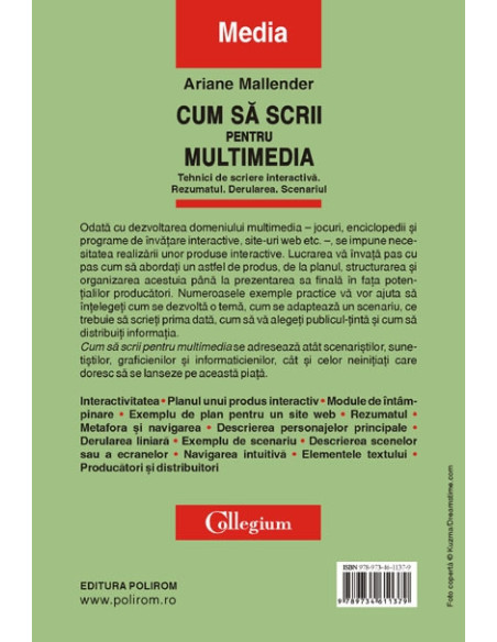 Cum să scrii pentru multimedia. Tehnici de scriere interactivă. Rezumatul. Derularea. Scenariul