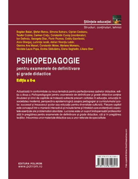 Psihopedagogie pentru examenele de definitivare şi grade didactice