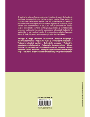 Teste-grilă de psihopatologie,...