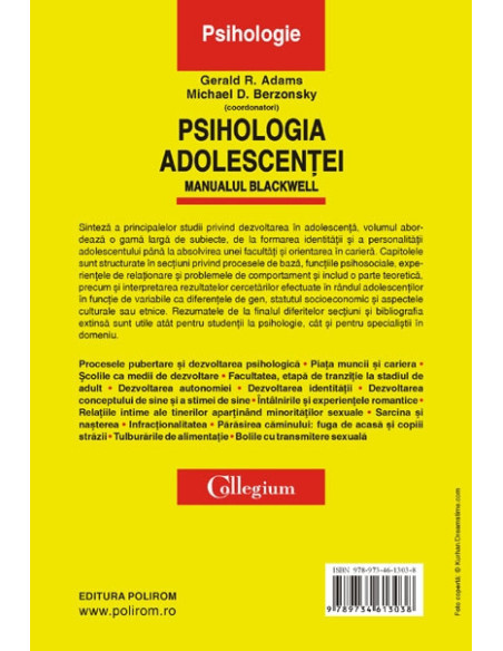 Psihologia adolescenţei. Manualul Blackwell