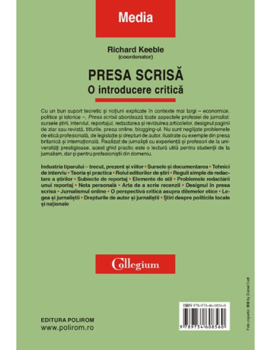 Presa scrisă. O introducere critică Presa scrisă. O introducere critică