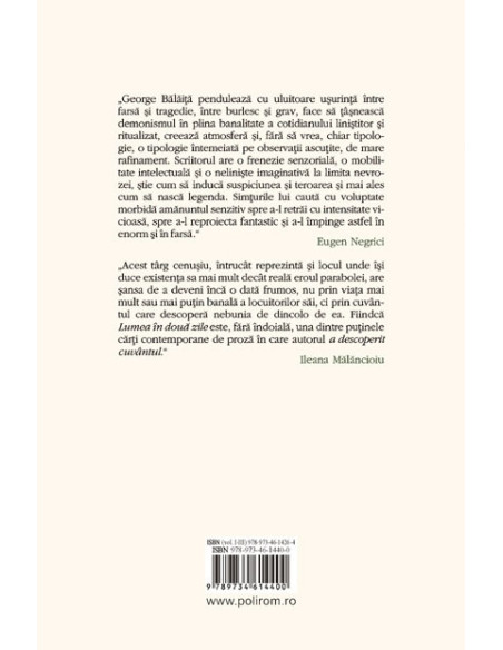 Opere I. Lumea în două zile