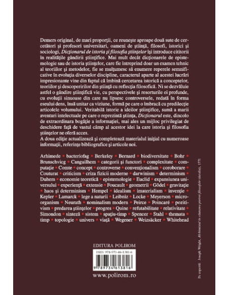 Dicţionar de istoria şi filosofia ştiinţelor