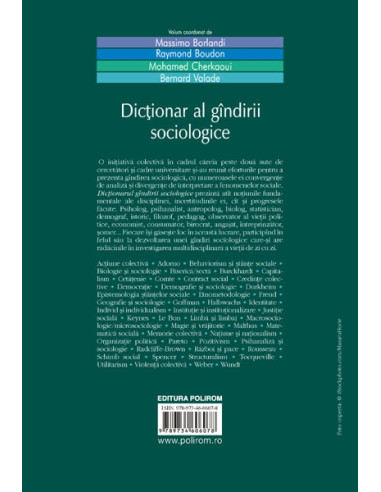 Dicționar al gândirii sociologice Dicționar al gândirii sociologice