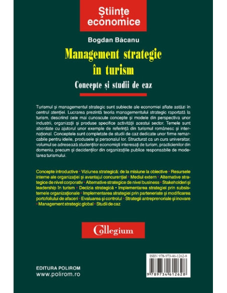 Management strategic în turism. Concepte și studii de caz