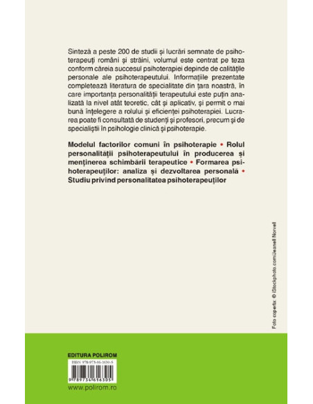 Personalitatea psihoterapeutului și procesul terapeutic